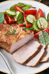 Sliced fried (air fried) spicy pork chops