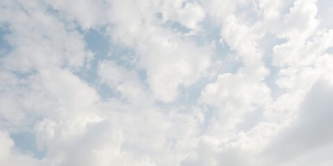 Fluffy white clouds texture in the sky, light, heavenly, cumulus