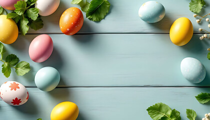 Festive Easter Scene with Gifts and Flowers