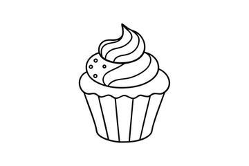 Cupcake Vector Illustration - Sweet Dessert Design with Icing, Sprinkles, and Frosting, Cute & Decorative Art