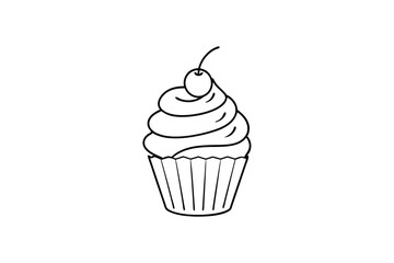 Cupcake Vector Illustration - Sweet Dessert Design with Icing, Sprinkles, and Frosting, Cute & Decorative Art