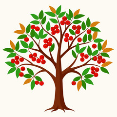 rowan tree vector illustration