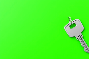 A Silver Key on a Vibrant Green Background, Symbolizing Access and Opportunities