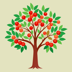 rowan tree vector illustration