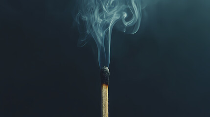 burning match with smoke