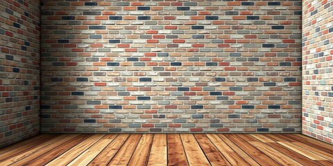 Red brick wall texture and wood floor background with rustic feel, building, pattern, construction