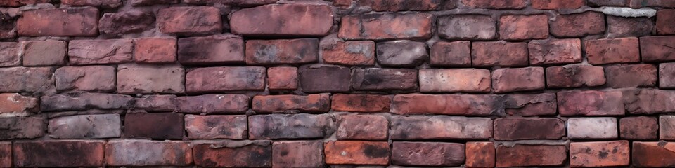 Fototapeta premium Maroon Bricks: A Backdrop of Weathered Rich and Bold Brick Patterns 