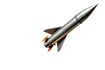 Missile rocket isolated on white background as transparent. PNG. AI GENERATED