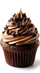 Food, Sweet Dish, Frosted Chocolate, on White Background, Photo Realistic, Wallpaper, Cover and Screen for Smartphone, PC, Laptop, 9:16 and 16:9 Format