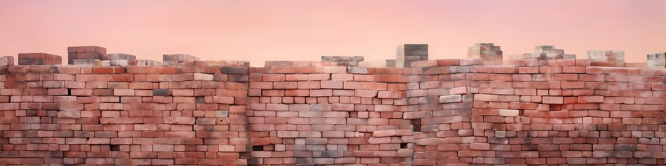 Obraz premium Pink Bricks: A Backdrop of Weathered and Soft Brick Patterns 
