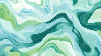 Seamless abstract pattern with blue and greens, water, nature feeling. Ornamented. Illustration