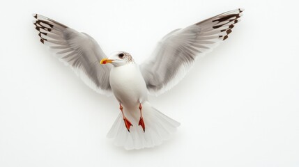 Obraz premium Single Seagull Gliding with Open Wings