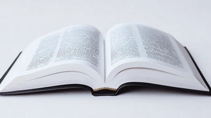 Open Classic Book on White Background