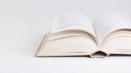 Old Open Book with Pages on a White Background