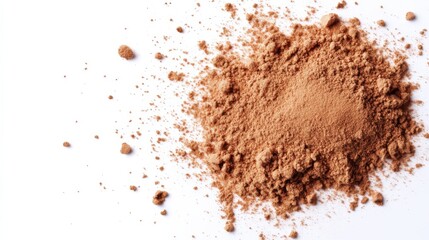 Brown Powder Burst on White Background
