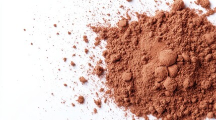 Brown Powder Explosion on White Background