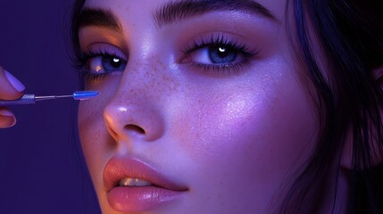 Female patient undergoing dermaplaning treatment in a spa setting during a skincare session