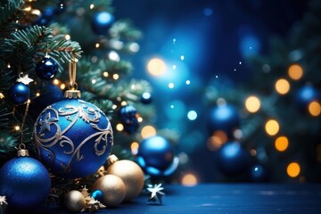 Holiday celebration, Christmas tree with bright lights, festive ornaments, December