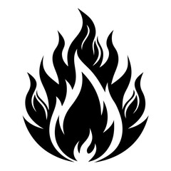 silhouette fire flames, flame vector icon, illustration of fire flame