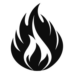 Fire flame  isolated on white background, flame vector icon, illustration of fire flame, fire silhouette vector