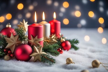 Obraz premium Holiday celebration, Christmas tree with bright lights, festive ornaments, December