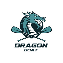 Creative Dragon boat logo design and vector Template