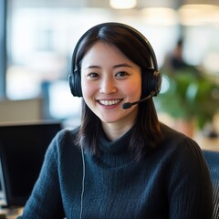 Support Agent Assisting on Video Call in Office Space