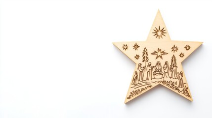 Fototapeta premium Decorative wooden star for festive occasions.