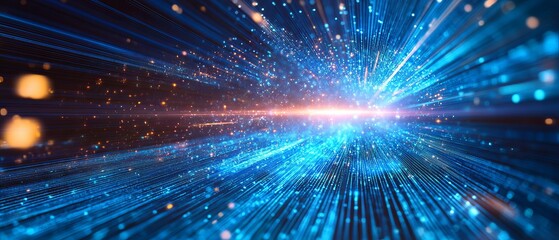 Obraz premium Vibrant abstract high-speed internet technology background with futuristic digital networks and dynamic connectivity elements