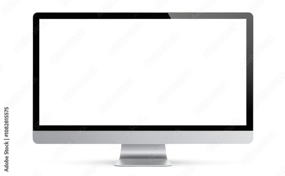 Fototapete Mock up Modern computer monitor with a sleek design, ready for use in a home office environment during daytime hours