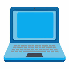 Laptop vector art on white background.