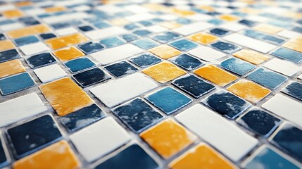 A mosaic pattern inspired by Mediterranean tiles in bright, contrasting colors.