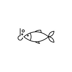 Fishing thin line vector icon.