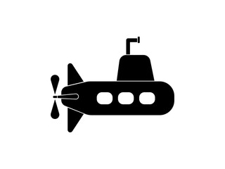 Submarine Vector Icon Illustration, flat style isolated on white
