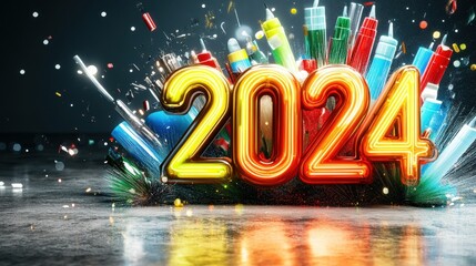 Vibrant Celebration for New Year 2024