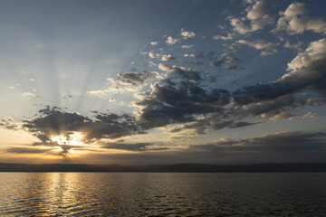 sunrise over the sea of Galilee holyland