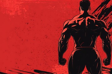 gym banner with illustration body builder