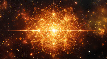 Divine feminine archetype radiating sacred geometry cosmic background ethereal glow spiritual symbolism. Divine. Illustration