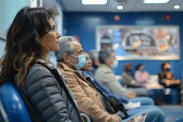 Anxious Patients in a Dental Waiting Room with Magazines