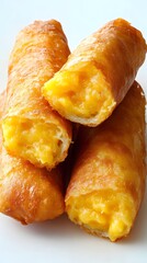 Food, Salty, Corn Dogs, on White Background, Photo Realistic, Wallpaper, Cover and Screen for Smartphone, PC, Laptop, 9:16 and 16:9 Format