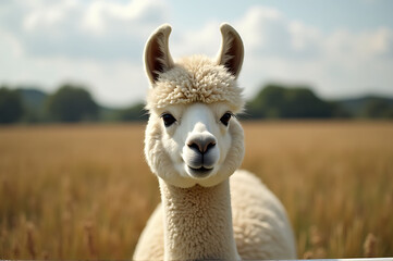 Obraz premium Alpaca Standing in a Field