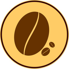 Coffee beans icon, symbol on transparent background.  PNG illustration