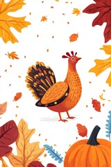 Thanksgiving greeting card background template design.