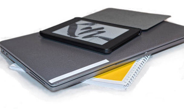 notebook, laptop and e-book reader 