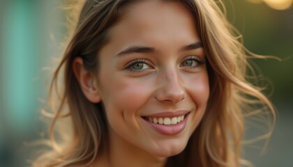 Fototapeta premium Beautiful girl's emotional face on a plain background. An amazing depiction of innocence and elegance.