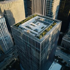 Bright Corporate Skyscraper with Natural Light and View