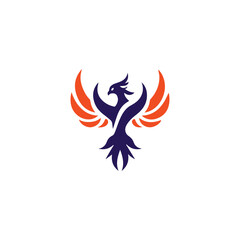 Phoenix Logo flying bird abstract design vector template.	