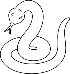 Black lines of snake.
Chinese New Year Snake Zodiac outline vector.
Transparent Background .