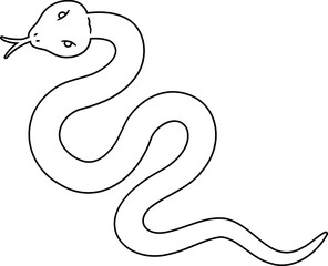 Black lines of snake.
Chinese New Year Snake Zodiac outline vector.
Transparent Background .
