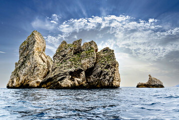Beautiful image of the Medes Islands, a natural reserve, a small archipelago located in the Mediterranean, near Montgri and l'Estartit, Girona, Catalonia